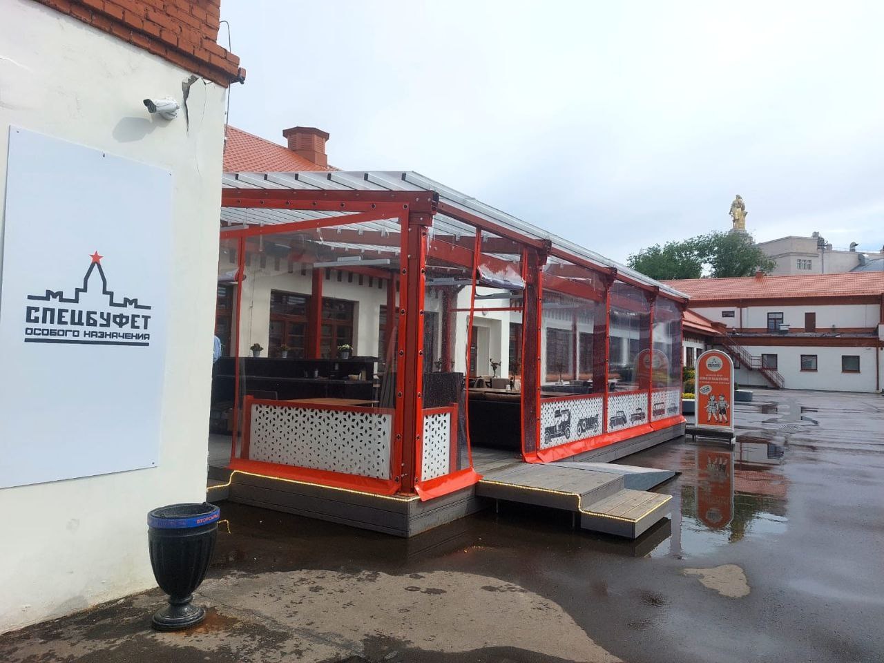 ПВХ шторы для летней террасы кафе в Духовщине